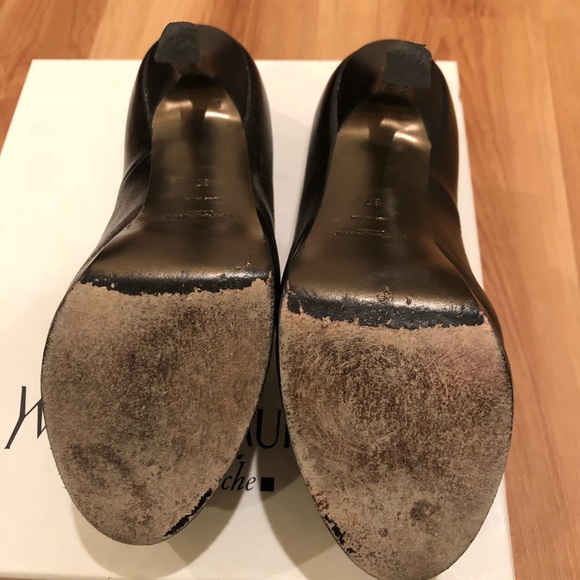 YSL Saint Laurent black shoes size 7 designer - Picture 6 of 7